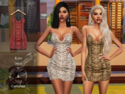 Elisa Dress By Camuflaje Sims 4 CC