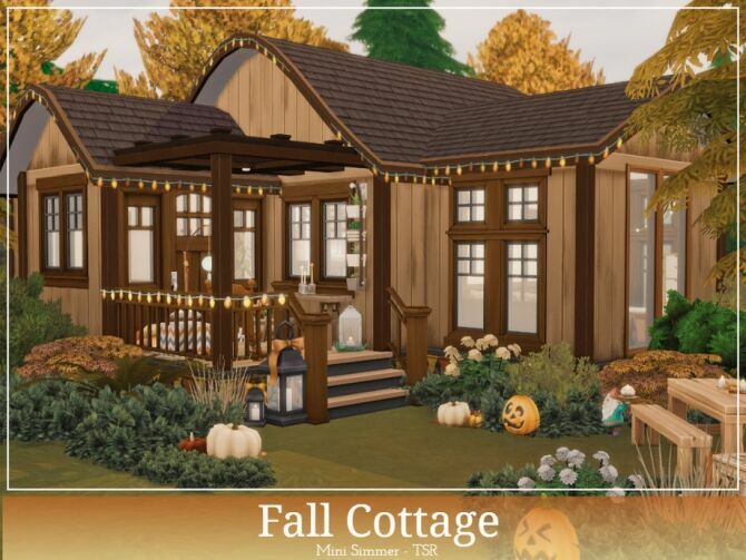 sims 4 cc fall cottage by mini simmer 2