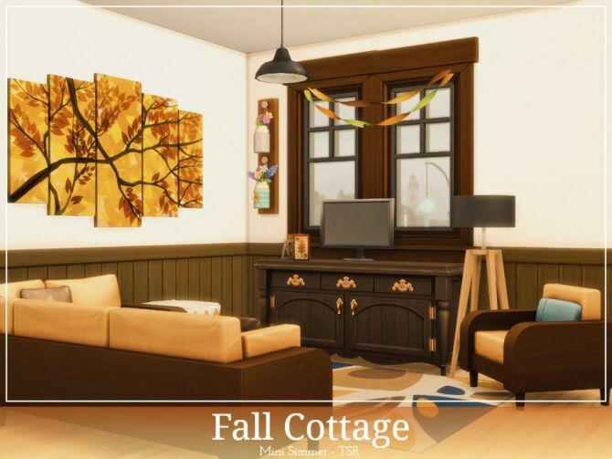 sims 4 cc fall cottage by mini simmer 4