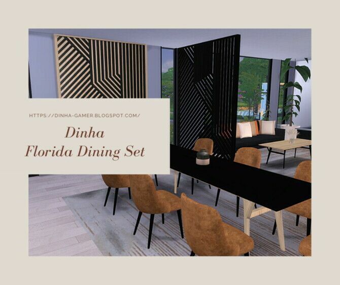 Florida Dining SET At Dinha Gamer Sims 4 CC