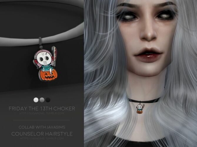 Friday The 13TH Choker By Sugar OWL Sims 4 CC