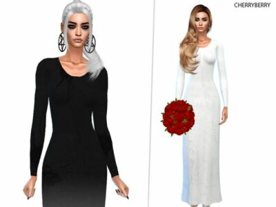 Gothic Bride Wedding Dress By Cherryberrysim Sims 4 CC