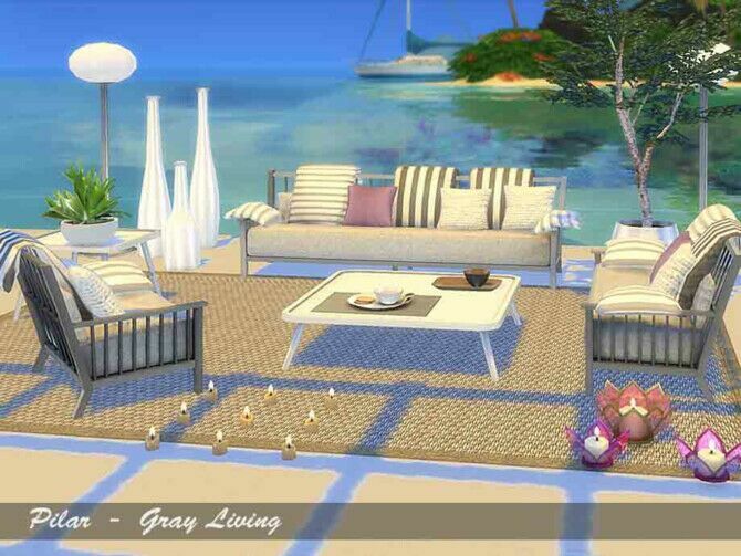 Gray Living By Pilar Sims 4 CC