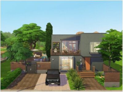 Gray Modern Home By Lotsbymanal Sims 4 CC