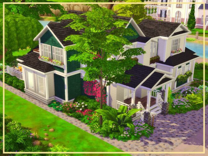 sims 4 cc green family house by simmer adelaina 2