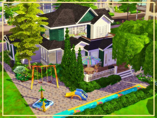 sims 4 cc green family house by simmer adelaina 3