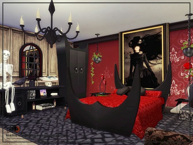 167 Best Sims 4 Bedroom CC To Download In 2024   Sims 4 Cc Halloween Bedroom By Danuta720 1 