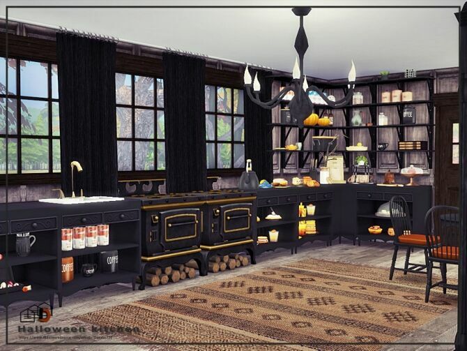 sims 4 cc halloween kitchen by danuta720 2