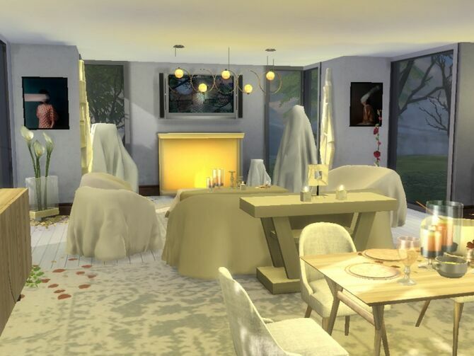 sims 4 cc halloween open space room by dasie2 4