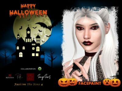 Halloween Vampire Face Paint By Remaron Sims 4 CC