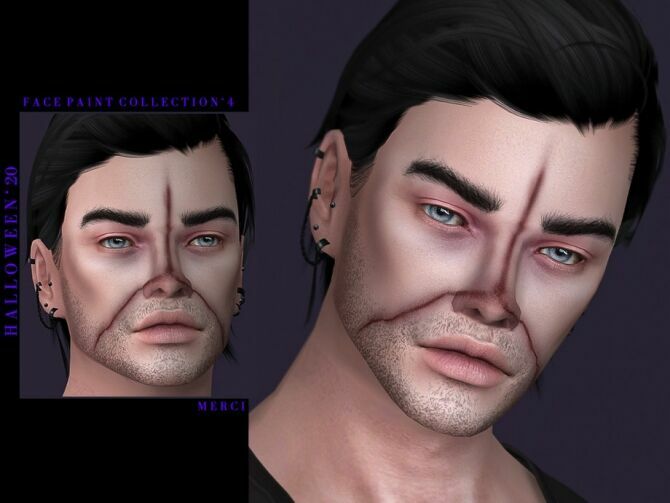 Halloween’20 Face Paint Collection 4 By Merci Sims 4 CC