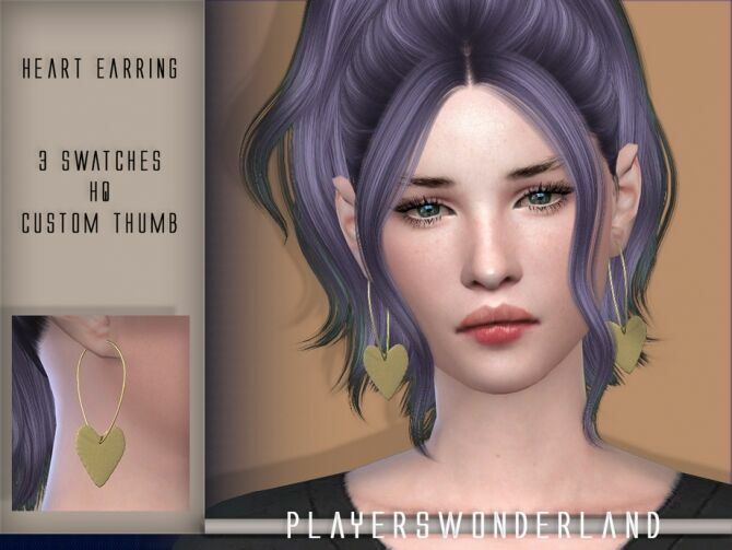 Heart Earrings By Playerswonderland Sims 4 CC