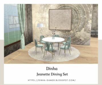 Jeanette Dining SET At Dinha Gamer Sims 4 CC