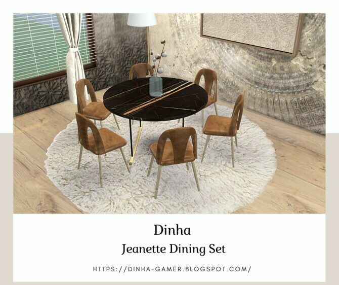 sims 4 cc jeanette dining set at dinha gamer 2