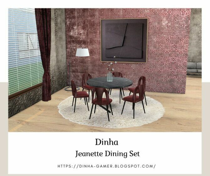 sims 4 cc jeanette dining set at dinha gamer 3