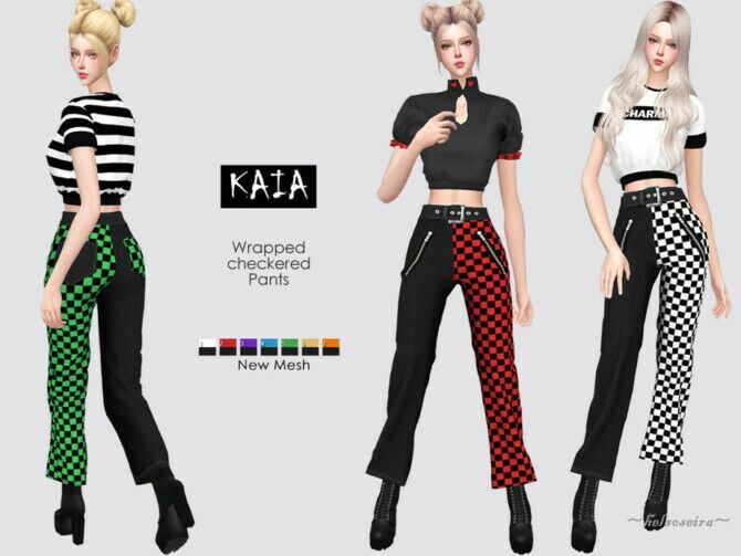 Kaia Cropped Pants By Helsoseira Sims 4 CC