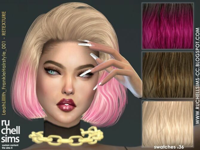 Leahlillith Frankie Hairstyle Retexture NOT HQ At Ruchell Sims Sims 4 CC