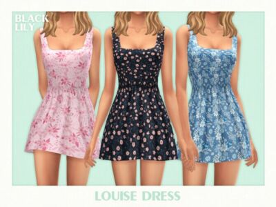 Louise Dress By Black Lily Sims 4 CC