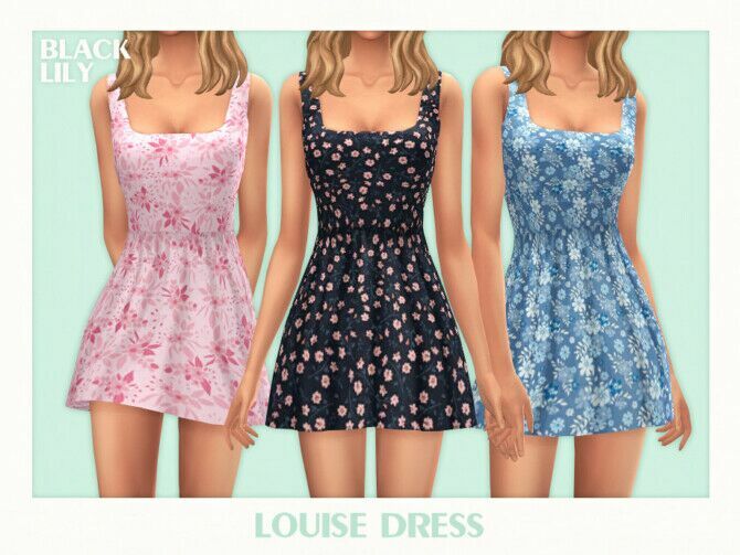 Louise Dress By Black Lily Sims 4 CC