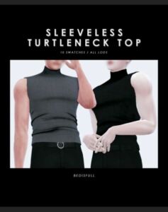 M Sleeveless Turtleneck TOP At Bedisfull – Iridescent Sims 4 CC