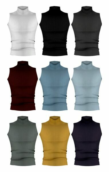 sims 4 cc m sleeveless turtleneck top at bedisfull iridescent 2