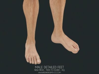 Male Detailed Feet Shoes And Default At Redheadsims Sims 4 CC