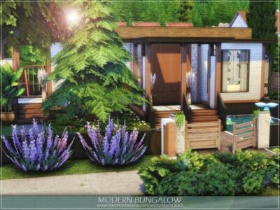 Modern Bungalow By Mychqqq Sims 4 CC