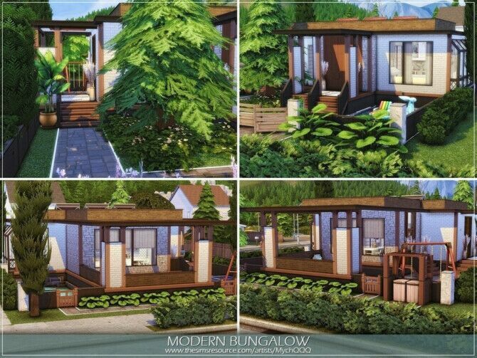 sims 4 cc modern bungalow by mychqqq 2