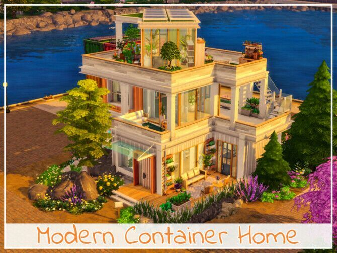 Modern Container Home By Simmer_Adelaina Sims 4 CC