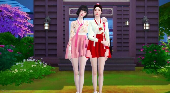 sims 4 cc modern hanbok at mochachiii 2