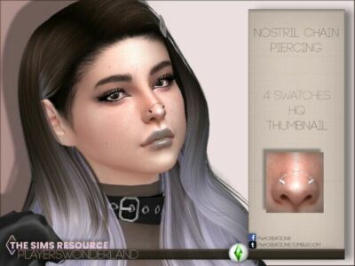 Nostril Chain Piercing By Playerswonderland Sims 4 CC