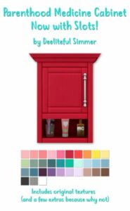 Parenthood Medicine Cabinet With Slots At Deeliteful Simmer Sims 4 CC