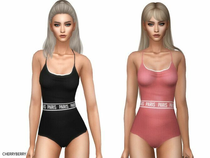 Paris Swimsuit By Cherryberrysim Sims 4 CC