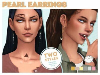 Pearl Earrings SET By Solistair Sims 4 CC