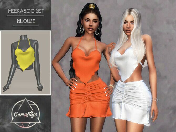 Peekaboo SET Blouse By Camuflaje Sims 4 CC