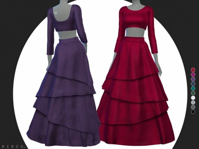 Petal Gown By Pipco Sims 4 CC