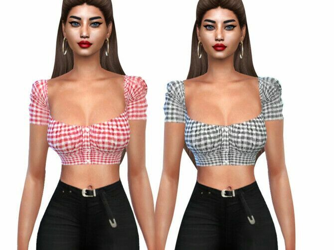 Plaid Casual Blouses By Saliwa Sims 4 CC