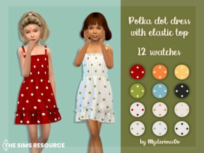 Polka DOT Dress With Elastic TOP By Mysteriousoo Sims 4 CC