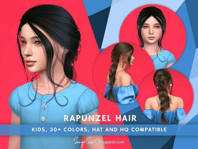 Rapunzel Hair For Kids By Sonyasimscc Sims 4 CC