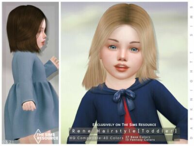 Rene Hairstyle Toddler By Darknightt Sims 4 CC