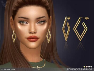 Rowe Hoop Earrings By Feyona Sims 4 CC