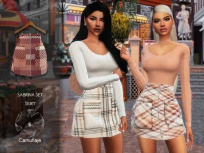 Sabrina SET Skirt By Camuflaje Sims 4 CC