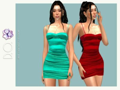 Satin Mini Dress DO122 By D.o.lilac Sims 4 CC