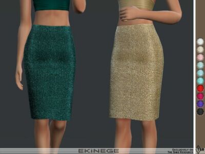 Sequin Pencil Skirt By Ekinege Sims 4 CC