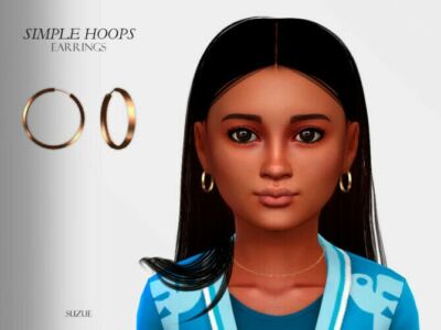 Simple Hoops Earrings Child By Suzue Sims 4 CC