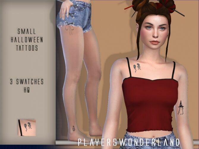 Small Halloween Tattoos By Playerswonderland Sims 4 CC