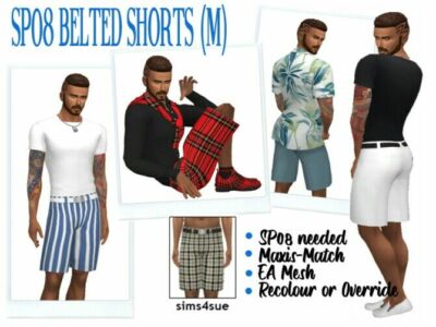 SP08 Belted Shorts (M) At Sims4Sue Sims 4 CC