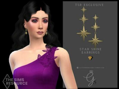 Starshine Earrings By Glitterberryfly Sims 4 CC