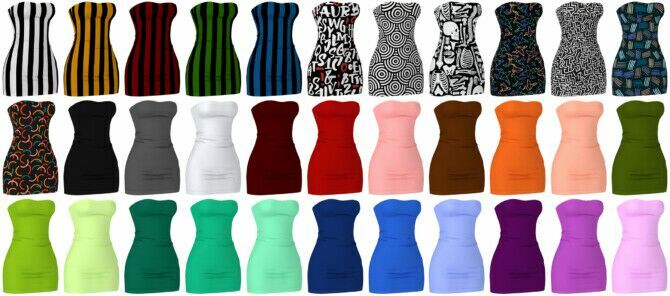 sims 4 cc straplees mini bodycon dress at lazyeyelids 2