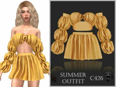 Summer Outfit C426 By Turksimmer Sims 4 CC